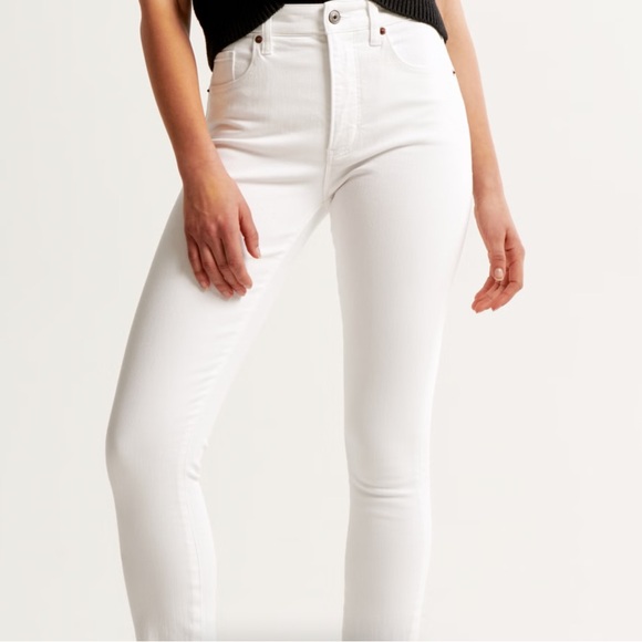 Abercrombie White High Rise Super Skinny Ankle Jeans - Picture 3 of 4